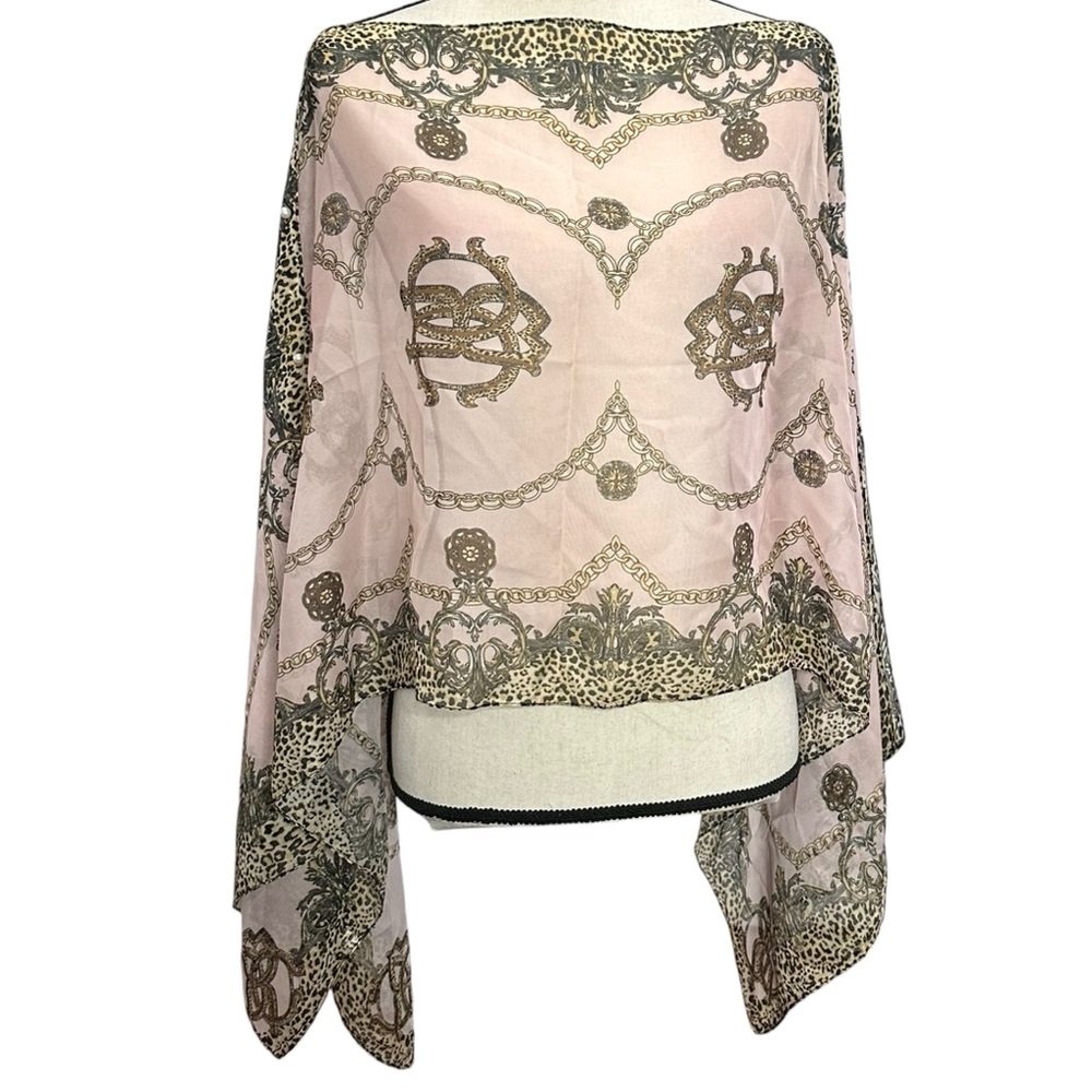 Swimsuit Cover OS Pink Sheer Chiffon
